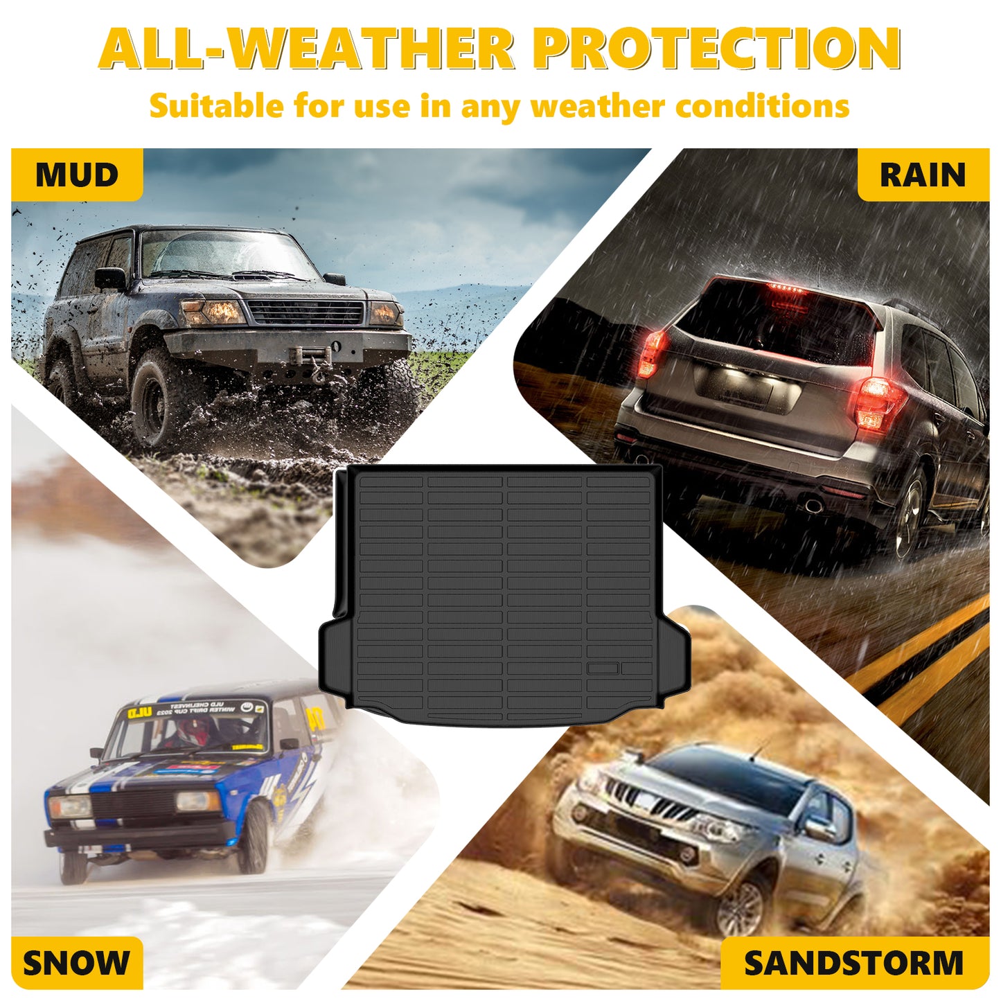 Fit for 2025 Nissan Armada Bucket Seating Custom Pattern Full Set All Weather TPE Liner Car Floor Mats