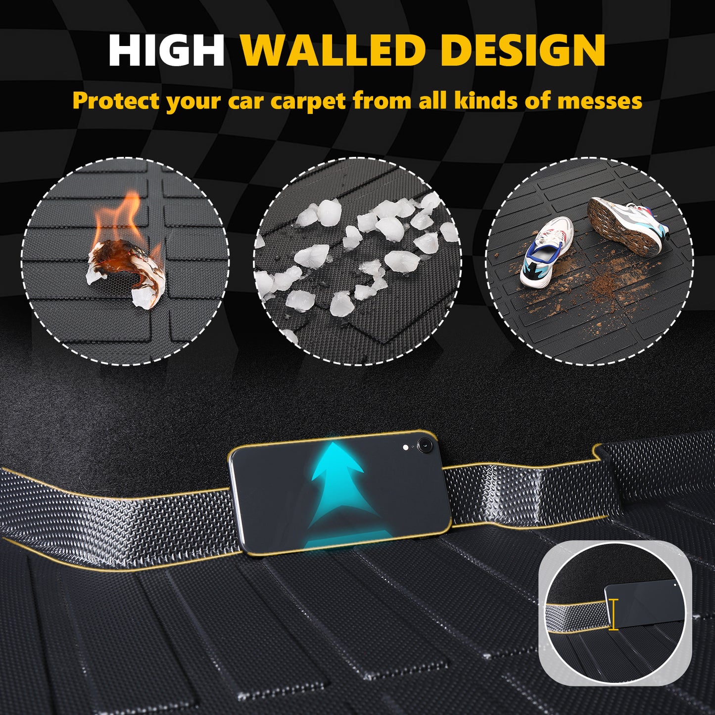 Fit for 2018-2025 Volkswagen Atlas Rear Backrest Mats+Trunk Mat