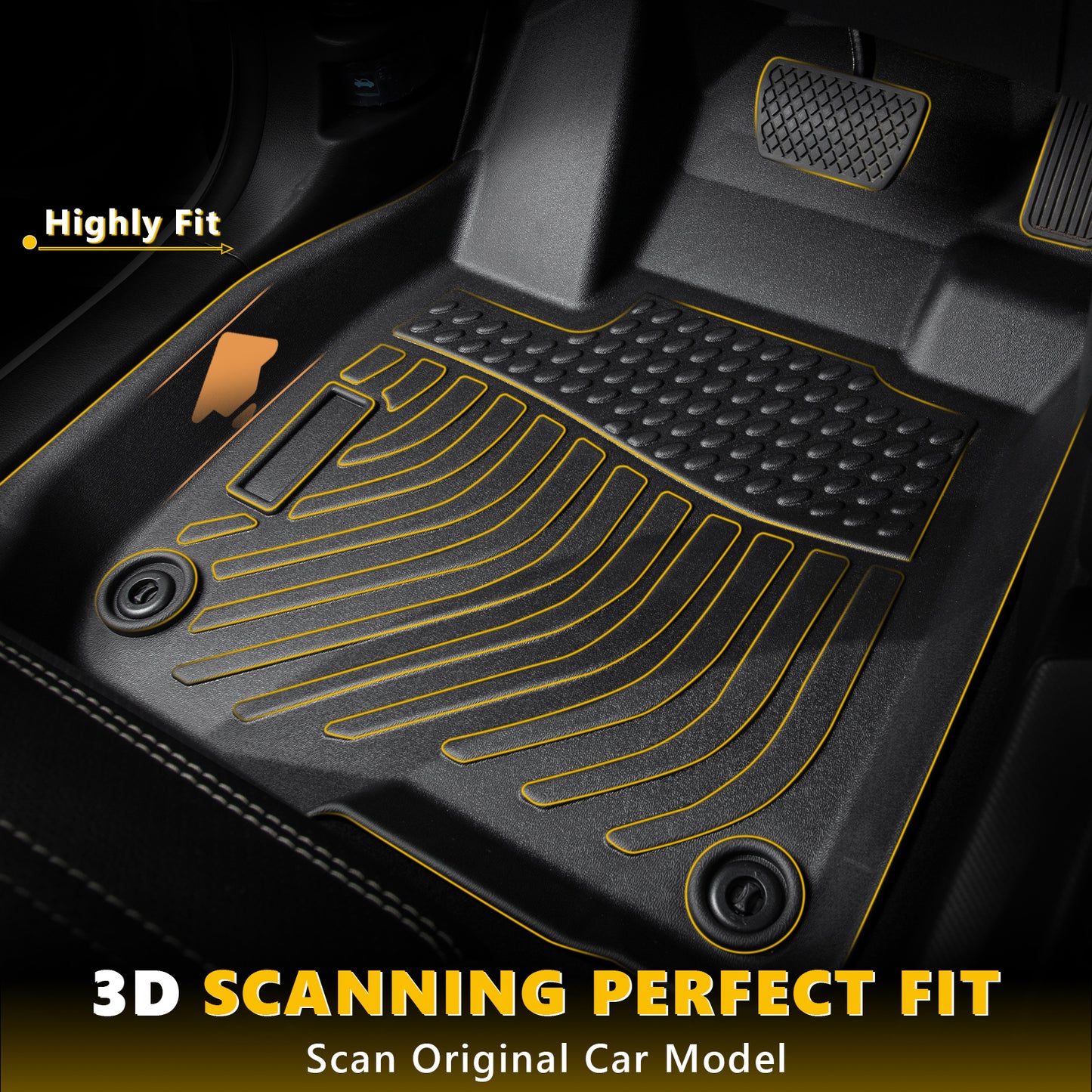 Fit for 2019-2025 Cadillac XT4 Car Mats , Full Set Anti-Slip Floor Liner , Waterproof Cargo Liner