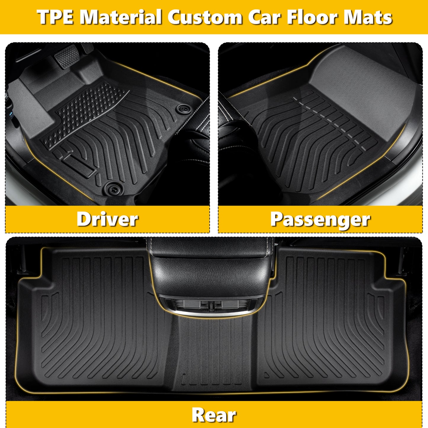 Fit for 2019-2025 Cadillac XT4 Car Mats , Full Set Anti-Slip Floor Liner , Waterproof Cargo Liner