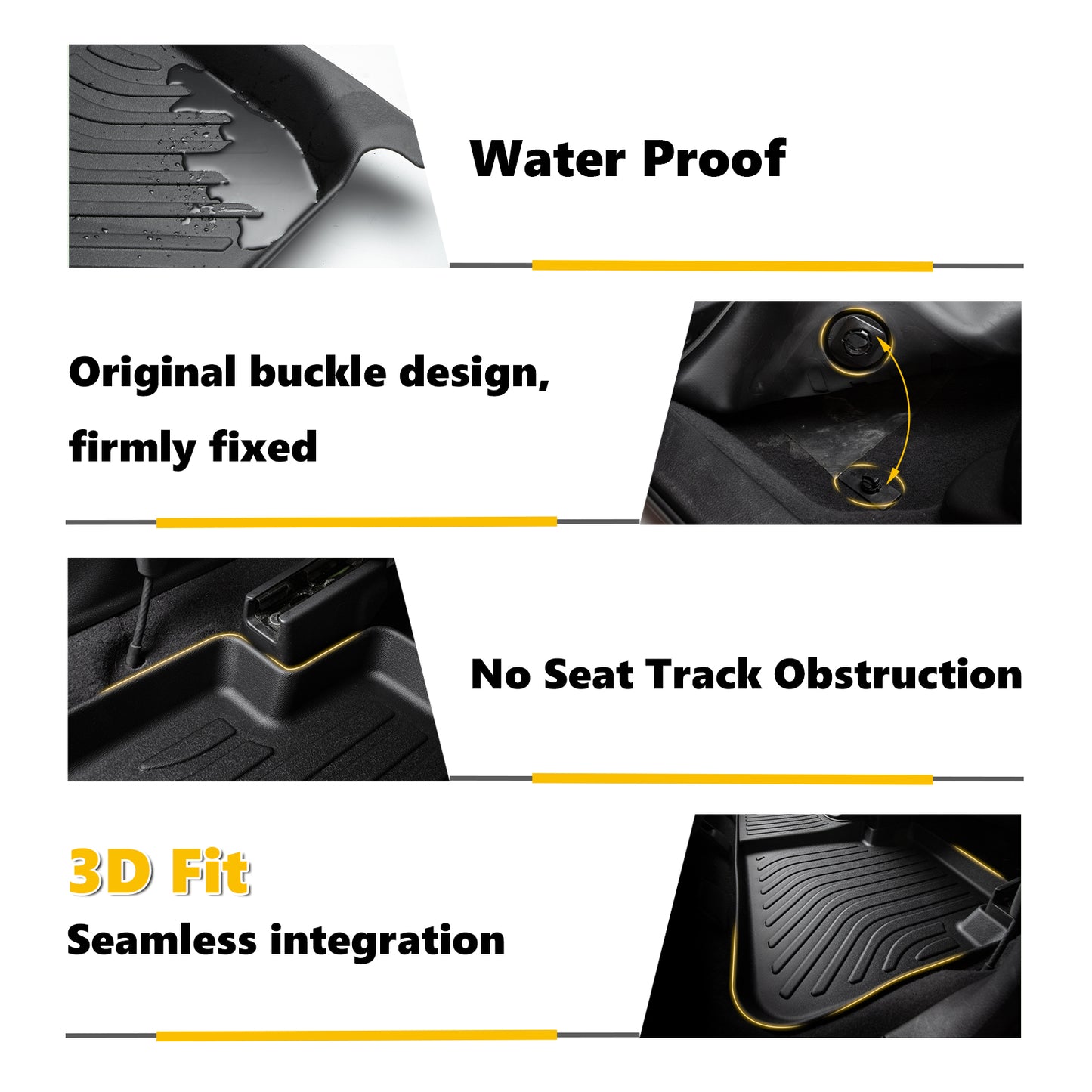 Fit for 2019-2025 Cadillac XT4 Car Mats , Full Set Anti-Slip Floor Liner , Waterproof Cargo Liner