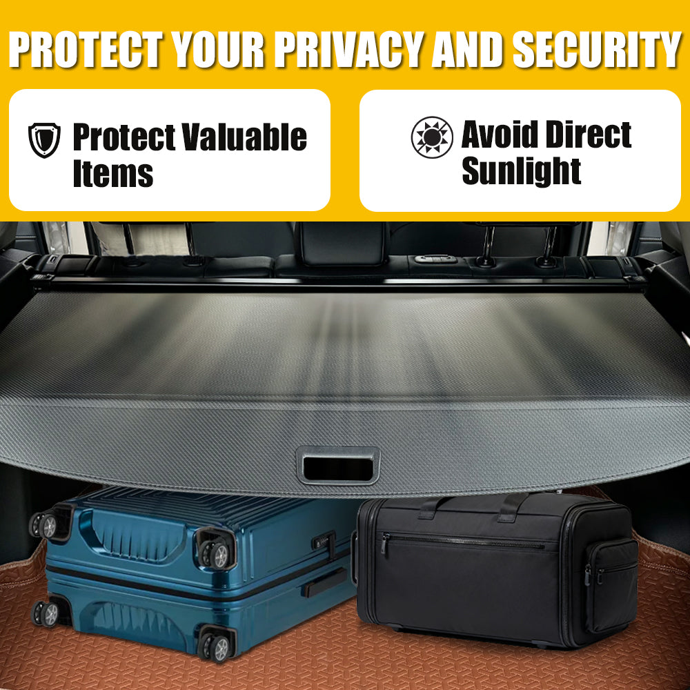 Cargo Cover for 2014-2020 Nissan Rogue，Retractable Trunk Cover Security Shield Shade ,Carbon Fiber Texture