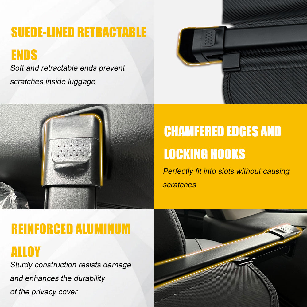 Cargo Cover for 2014-2020 Nissan Rogue，Retractable Trunk Cover Security Shield Shade ,Carbon Fiber Texture