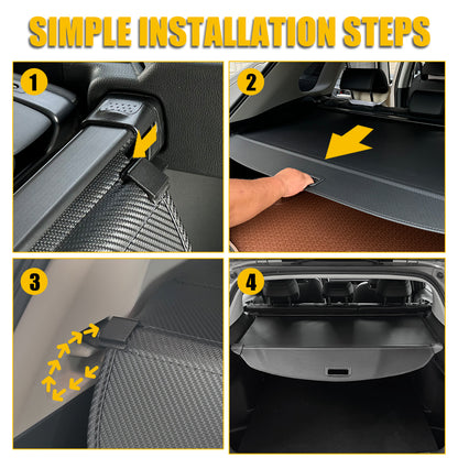 Cargo Cover for 2013-2018 Ford Escape Accessories,Carbon Fiber Texture Retractable Trunk Cover Privacy Screen Luggage Security Shield Shade