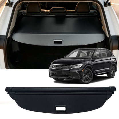 Cargo Cover for 2018-2023 Volkswagen Tiguan,Double Curtain Style,Retractable Rear Trunk Cargo Luggage Security Shade Cover Shield