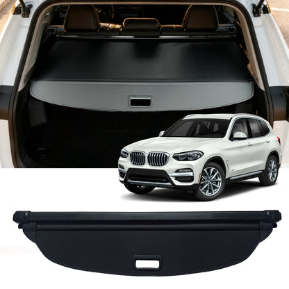 Cargo Cover for 2018-2024 BMW X3 Carbon Fiber Texture Retractable Luggage Cover Safety Protective Cover Luggage Privacy Shade