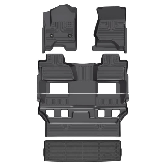 Fit for 2015-2020 GMC Tahoe & Yukon Three Rows Custom Pattern Floor Mats / Cargo / Seatback Mat Full Set