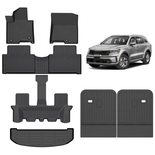 Fit for 2021-2025 Kia Sorento  Hybrid Custom Pattern Full Set Heavy Duty 3 Rows Car Floor Liners Trunk Mat Backrest Cushion