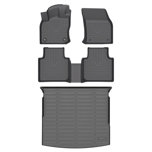 Fit for 2018-2024 Volkswagen Tiguan Custom Pattern Car Mats Full Set TPE All Weather Anti-Slip Front & Cargo Liner Mat