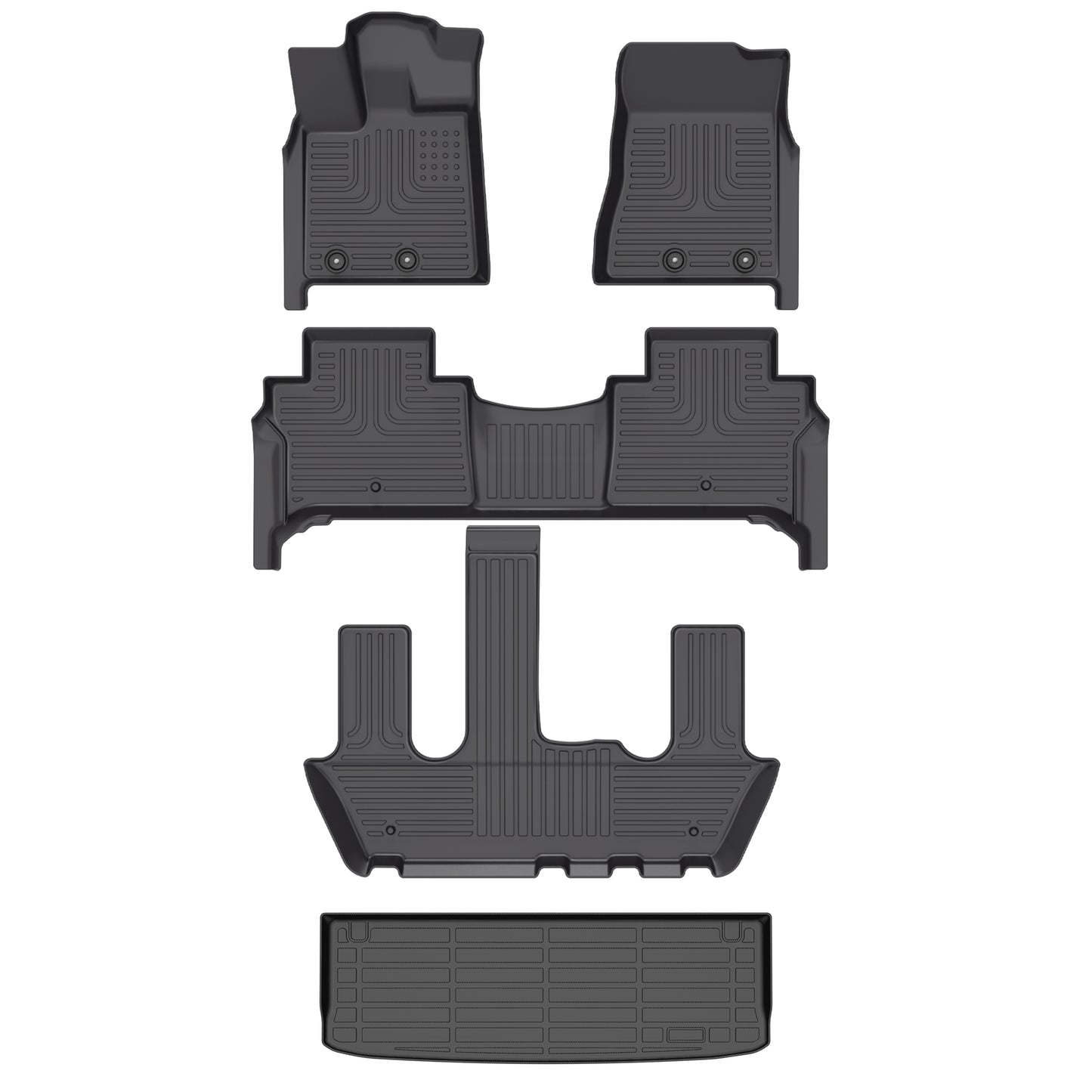 Fit for 2025 Nissan Armada Bucket Seating Custom Pattern Full Set All Weather TPE Liner Car Floor Mats