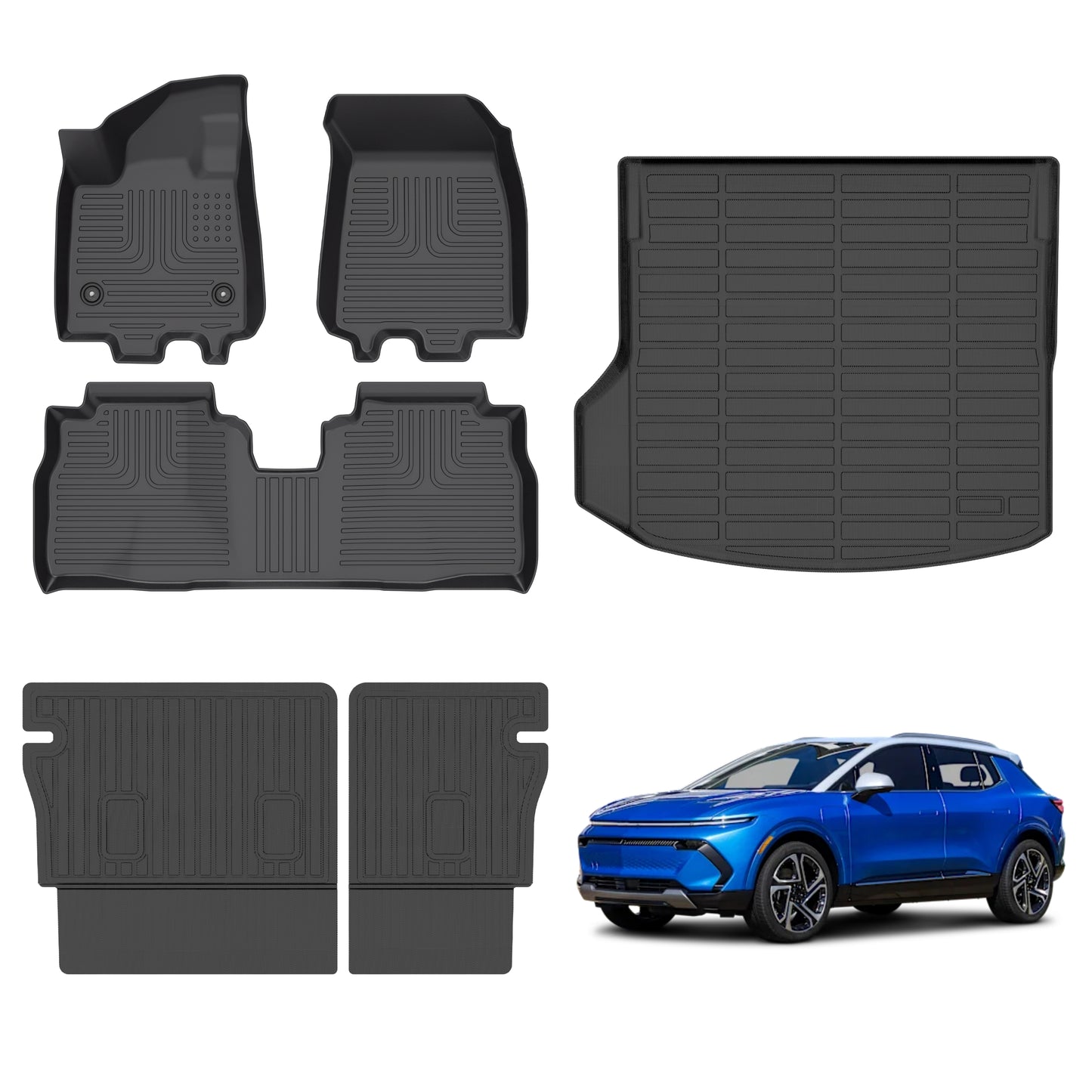 Fit for 2024 2025 Chevrolet Equinox EV 3D laser measured TPE mats，Custom Pattern Car Mats Full Set