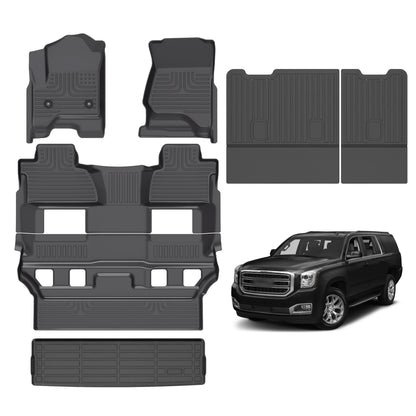 Fit for 2015-2020 GMC Tahoe & Yukon Three Rows Custom Pattern Floor Mats / Cargo / Seatback Mat Full Set