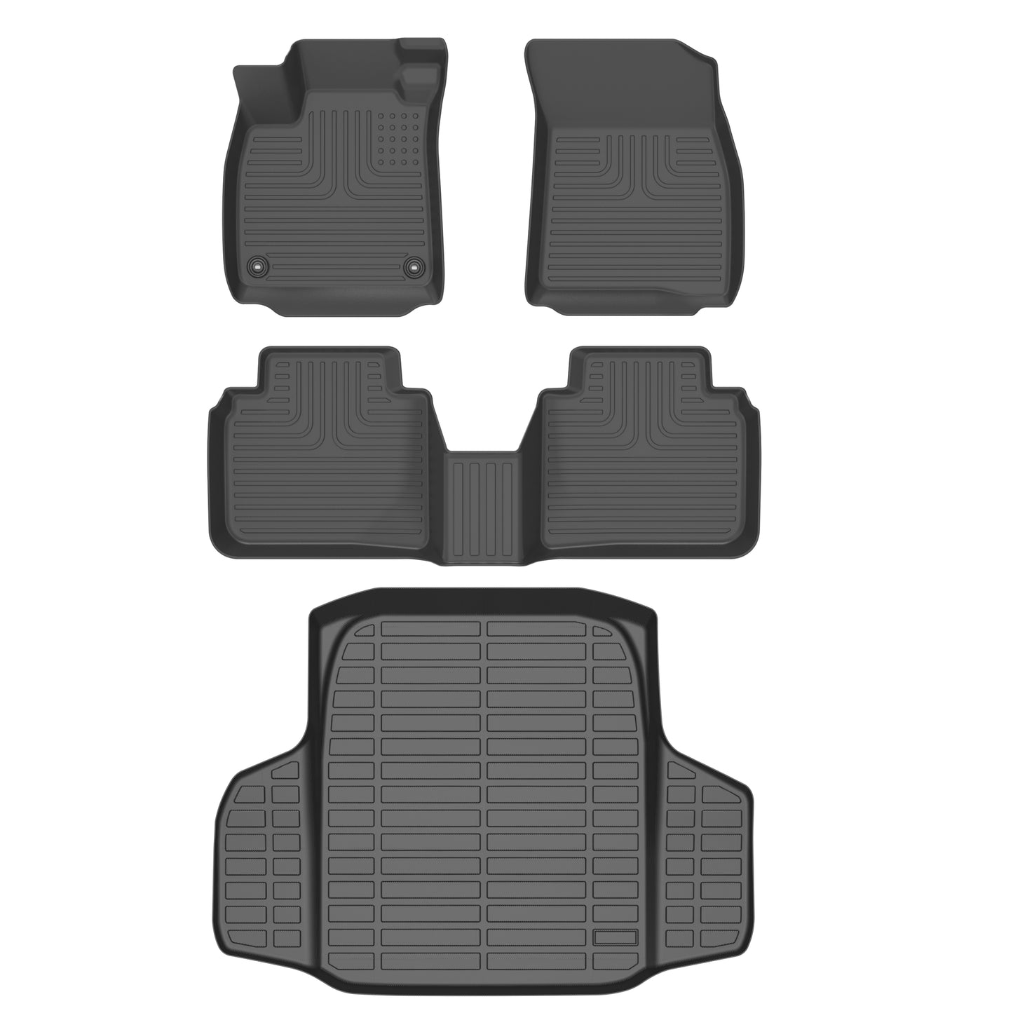 Fit for 2023-2024 Honda Accord Custom Pattern Car Mats Full Set，TPE All-Weather Car Liners