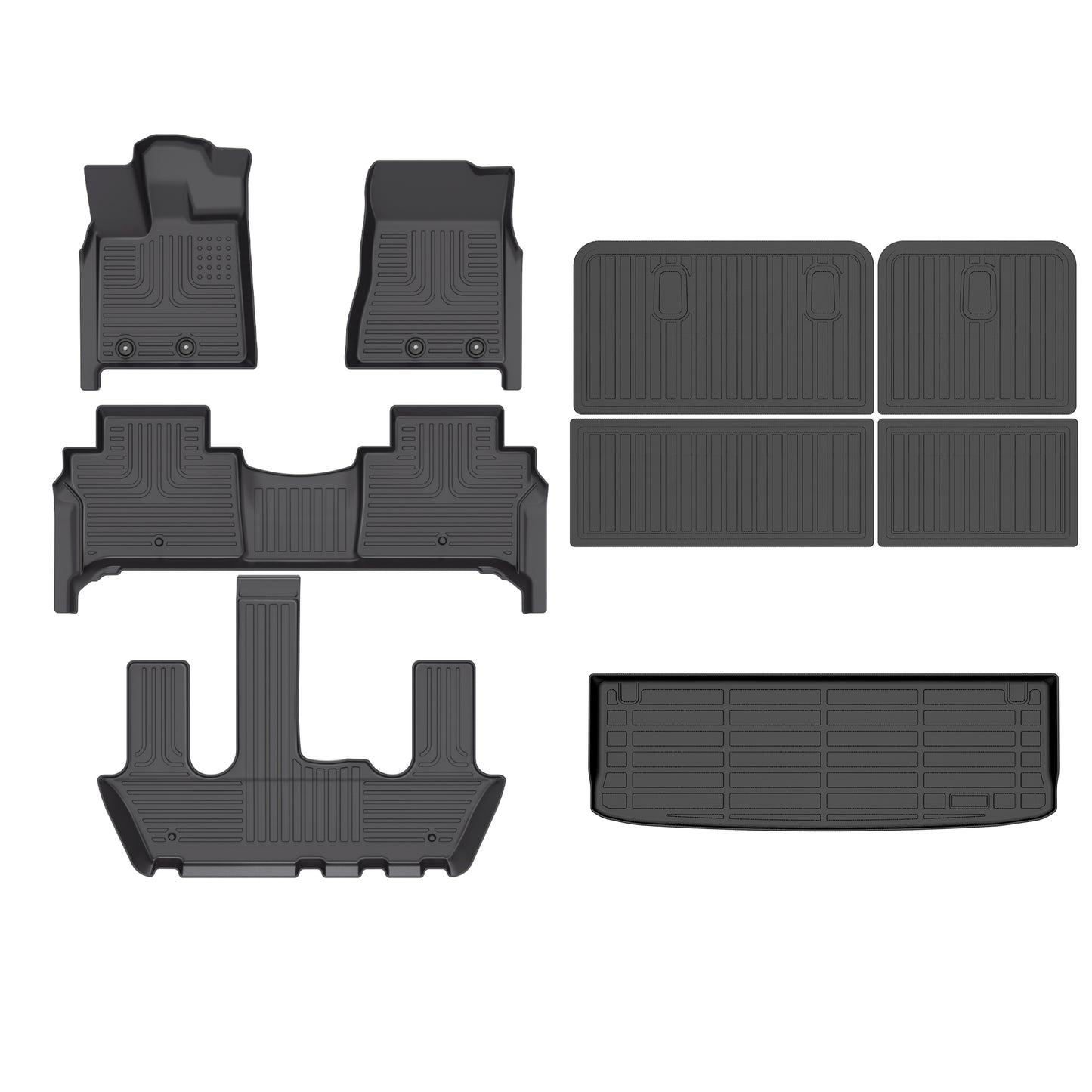 Fit for 2025 Nissan Armada Bucket Seating Custom Pattern Full Set All Weather TPE Liner Car Floor Mats