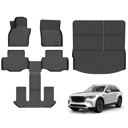 Fit for 2024 Mazda CX-90 6-Seats Captain Seat & 7-Seats Custom Pattern Car Mats Full Set All Weather Mats