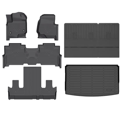 Fit for 2021-2024 Ford Expedition Max 7 Three Rows Floor Mats+Cargo Liner+Back Seat Mat Full Set of All Weather Car Mats