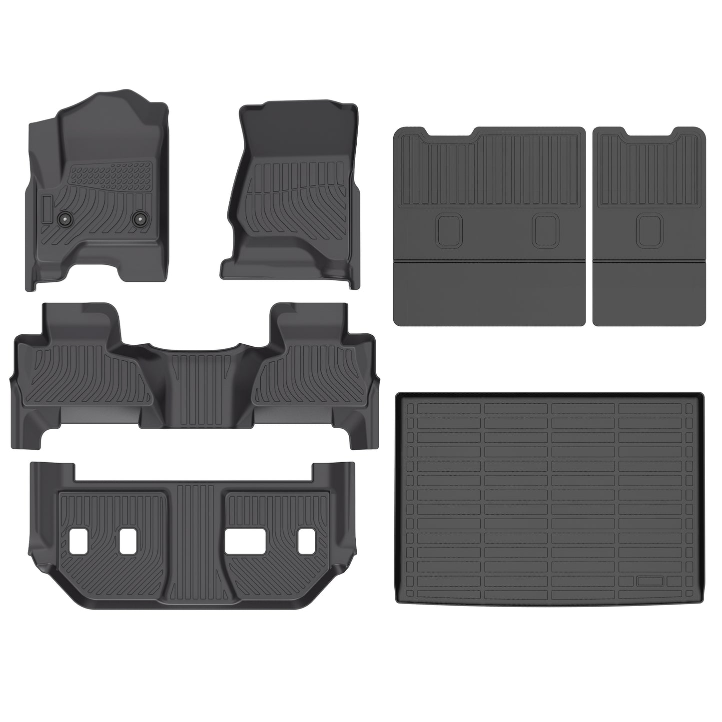 Fit for 2015-2020 Chevrolet Suburban & Yukon XL Three Rows Custom Pattern Floor Mats / Cargo / Seatback Mat Full Set
