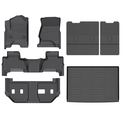 Fit for 2015-2020 Chevrolet Suburban & Yukon XL Three Rows Custom Pattern Floor Mats / Cargo / Seatback Mat Full Set