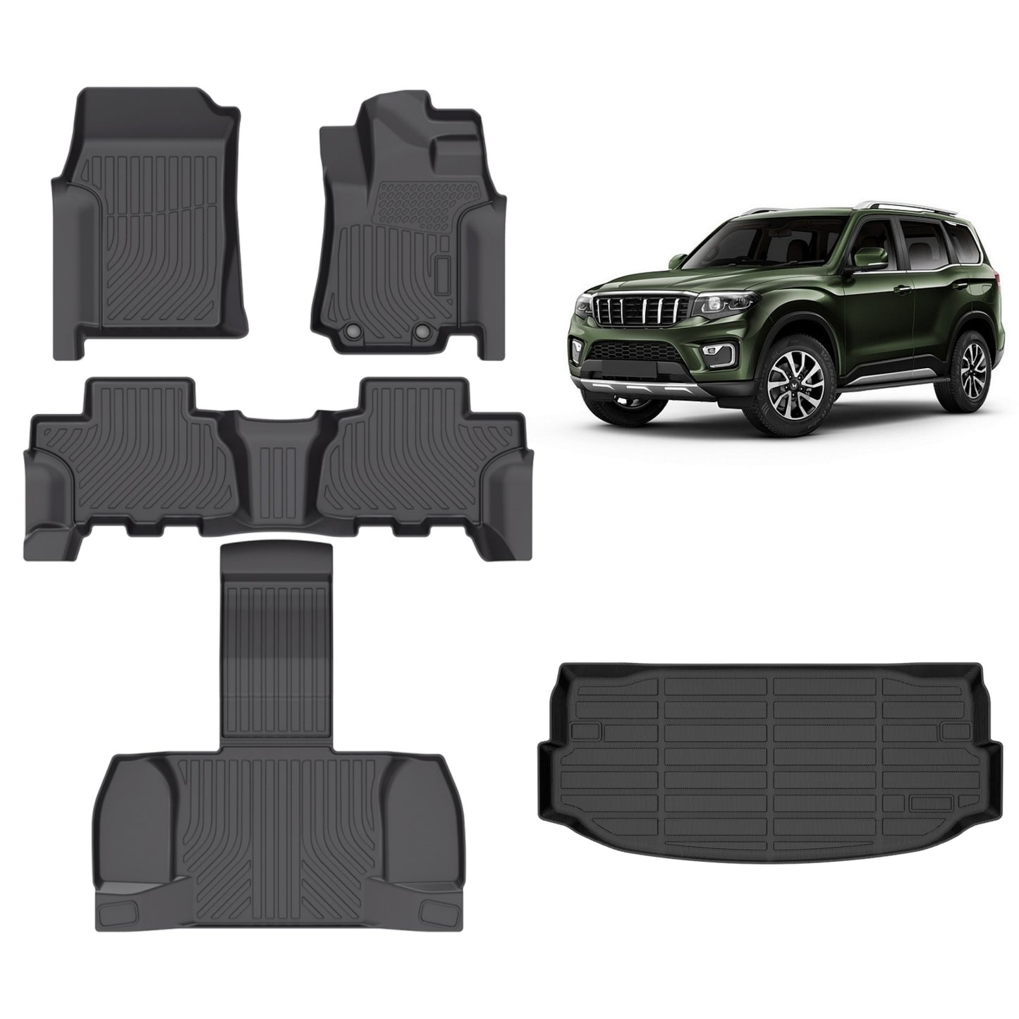 Fit for 2023-2024 Mahindra Scorpio RHD Floor Mat Full Set