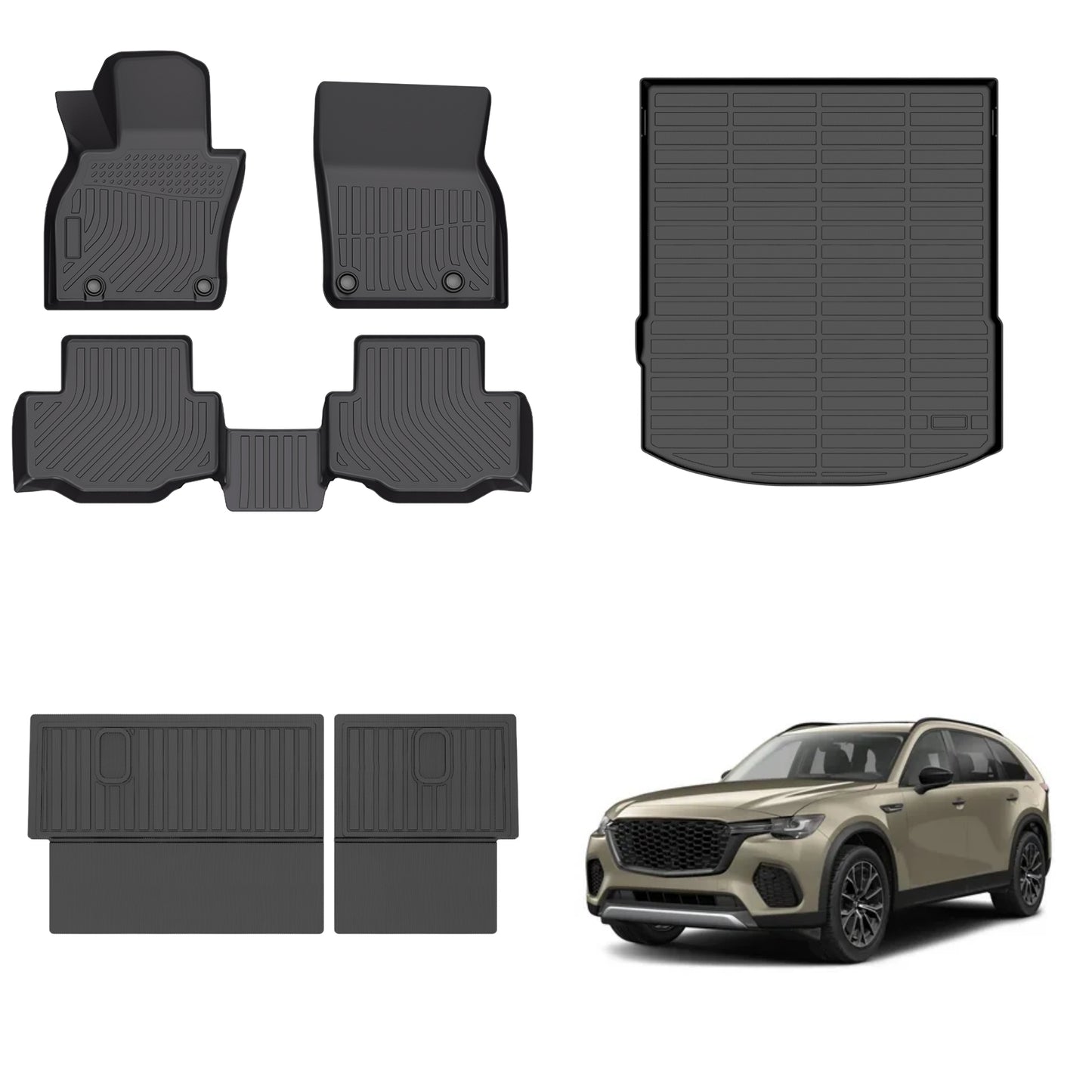 Fit for 2025 Mazda CX-70 & PHEV Floor Mats+Cargo Mat+Backrest Cushions